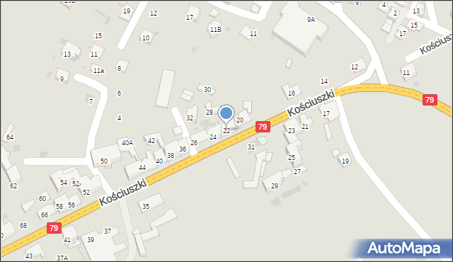 Trzebinia, Kościuszki Tadeusza, gen., 22, mapa Trzebinia