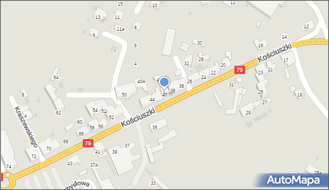 Trzebinia, Kościuszki Tadeusza, gen., 40, mapa Trzebinia