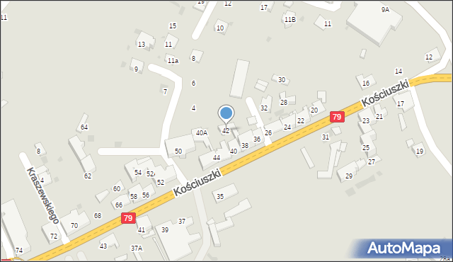 Trzebinia, Kościuszki Tadeusza, gen., 42, mapa Trzebinia