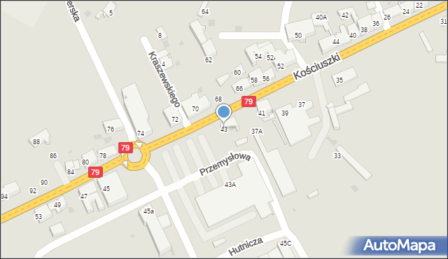 Trzebinia, Kościuszki Tadeusza, gen., 43, mapa Trzebinia