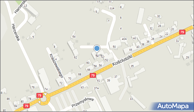 Trzebinia, Kościuszki Tadeusza, gen., 54, mapa Trzebinia