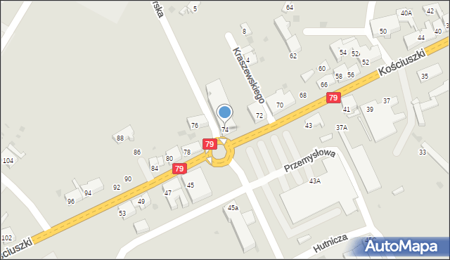 Trzebinia, Kościuszki Tadeusza, gen., 74, mapa Trzebinia