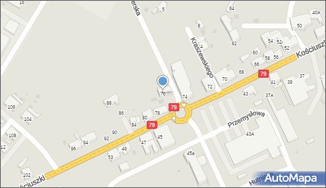 Trzebinia, Kościuszki Tadeusza, gen., 76, mapa Trzebinia