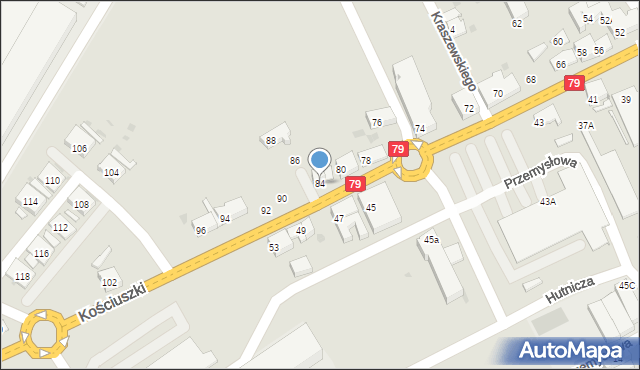 Trzebinia, Kościuszki Tadeusza, gen., 84, mapa Trzebinia