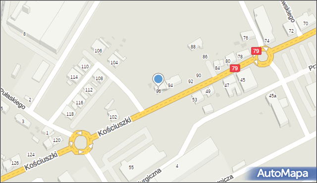 Trzebinia, Kościuszki Tadeusza, gen., 96, mapa Trzebinia