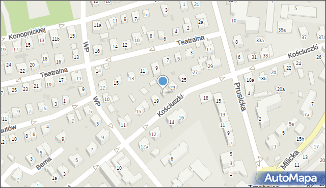 Trzebnica, Kościuszki Tadeusza, gen., 21, mapa Trzebnica