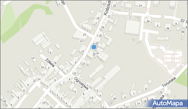 Trzemeszno, Kościuszki Tadeusza, gen., 12, mapa Trzemeszno
