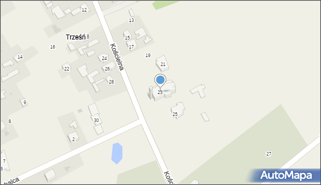 Trześń, Kościelna, 23, mapa Trześń