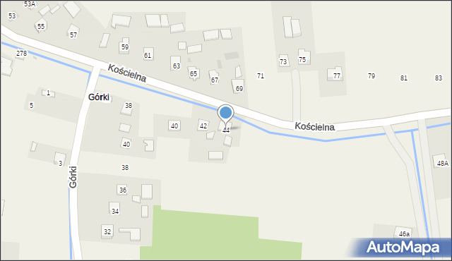 Trześń, Kościelna, 44, mapa Trześń