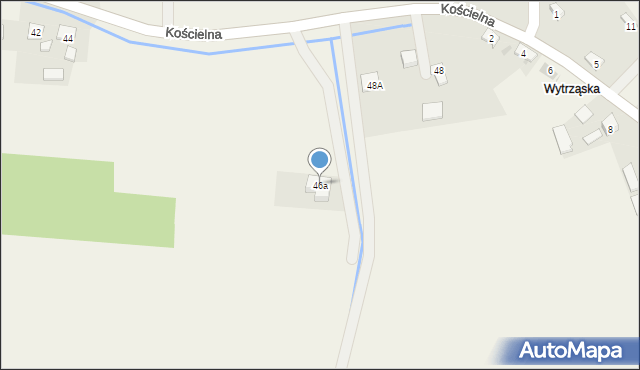 Trześń, Kościelna, 46a, mapa Trześń