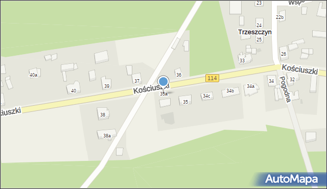 Trzeszczyn, Kościuszki Tadeusza, gen., 35a, mapa Trzeszczyn