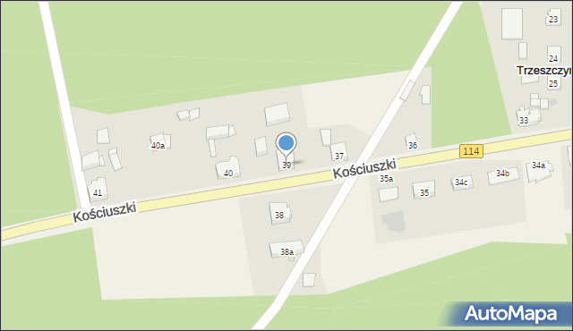 Trzeszczyn, Kościuszki Tadeusza, gen., 39, mapa Trzeszczyn