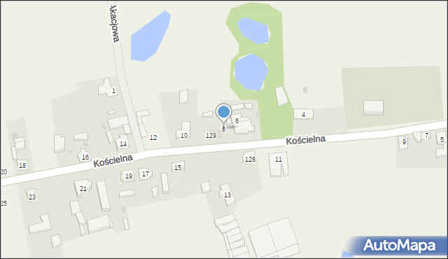 Tuchorza, Kościelna, 8, mapa Tuchorza