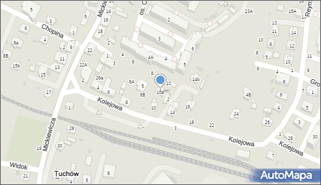 Tuchów, Kolejowa, 10a, mapa Tuchów