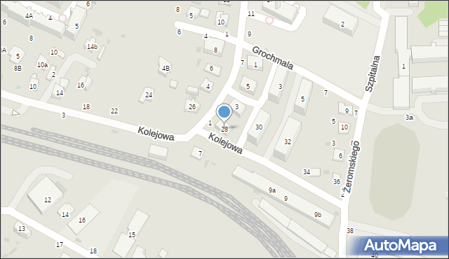 Tuchów, Kolejowa, 28, mapa Tuchów