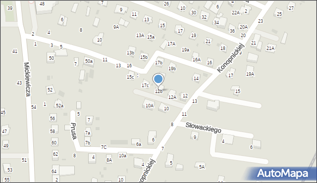 Tuchów, Konopnickiej Marii, 12b, mapa Tuchów