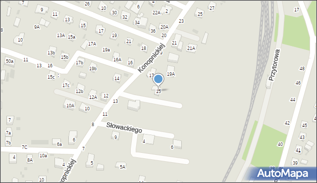 Tuchów, Konopnickiej Marii, 15, mapa Tuchów