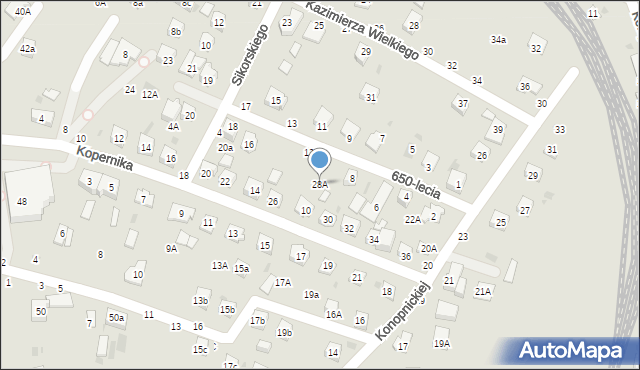 Tuchów, Kopernika Mikołaja, 28A, mapa Tuchów