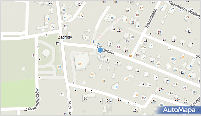 Tuchów, Kopernika Mikołaja, 3, mapa Tuchów