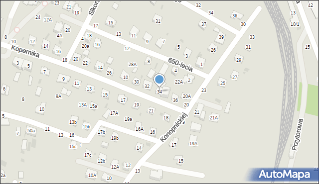 Tuchów, Kopernika Mikołaja, 34, mapa Tuchów