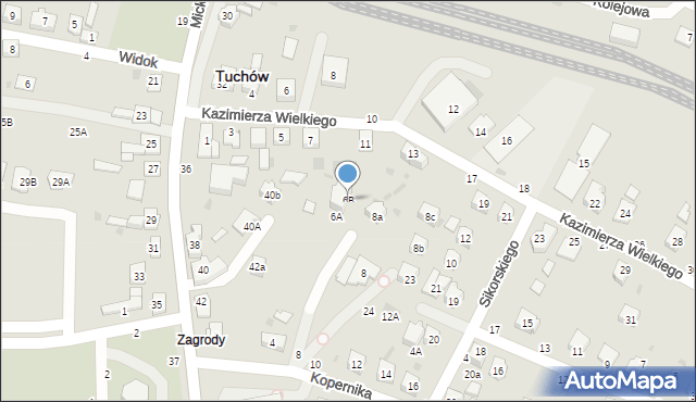 Tuchów, Kopernika Mikołaja, 6B, mapa Tuchów