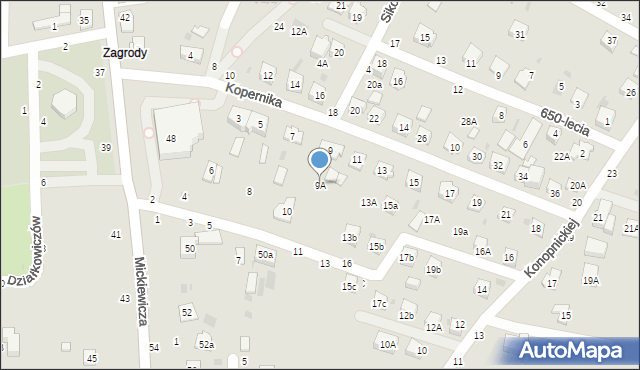 Tuchów, Kopernika Mikołaja, 9A, mapa Tuchów