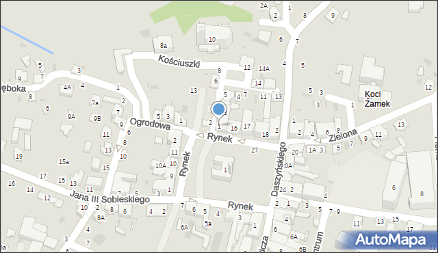 Tuchów, Kościuszki Tadeusza, gen., 1, mapa Tuchów