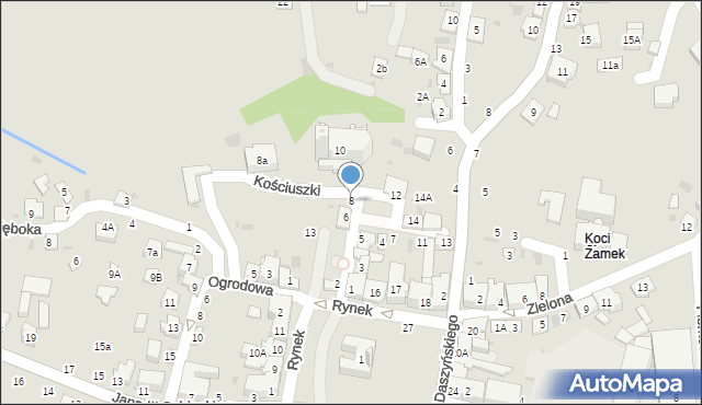 Tuchów, Kościuszki Tadeusza, gen., 8, mapa Tuchów