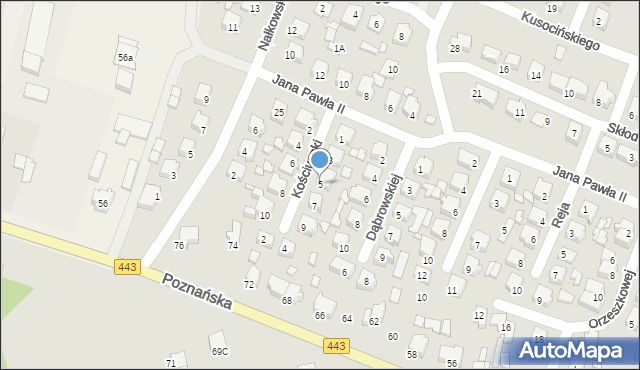 Tuliszków, Kościuszki Tadeusza, gen., 5, mapa Tuliszków