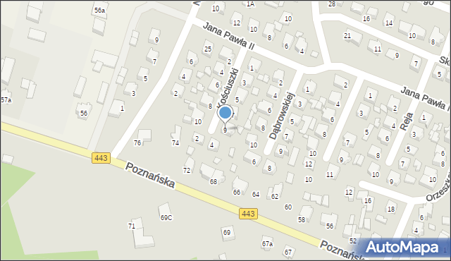 Tuliszków, Kościuszki Tadeusza, gen., 9, mapa Tuliszków