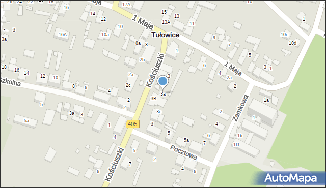 Tułowice, Kościuszki Tadeusza, gen., 3a, mapa Tułowice