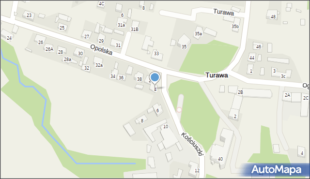 Turawa, Kościuszki Tadeusza, gen., 4, mapa Turawa