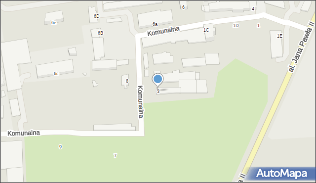 Turek, Komunalna, 3, mapa Turka