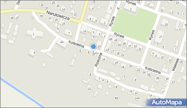 Turobin, Kościelna, 10, mapa Turobin