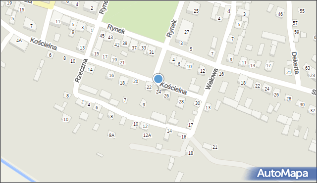 Turobin, Kościelna, 24, mapa Turobin