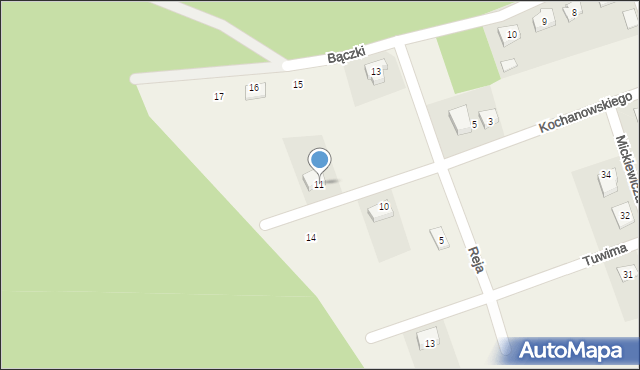 Turośl, Kochanowskiego Jana, 11, mapa Turośl