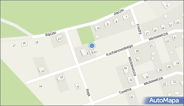 Turośl, Kochanowskiego Jana, 3, mapa Turośl