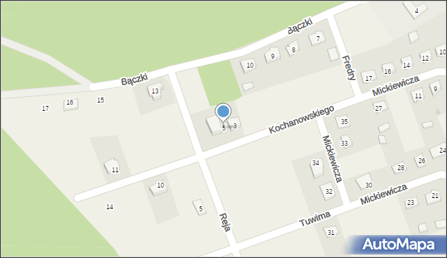 Turośl, Kochanowskiego Jana, 5, mapa Turośl