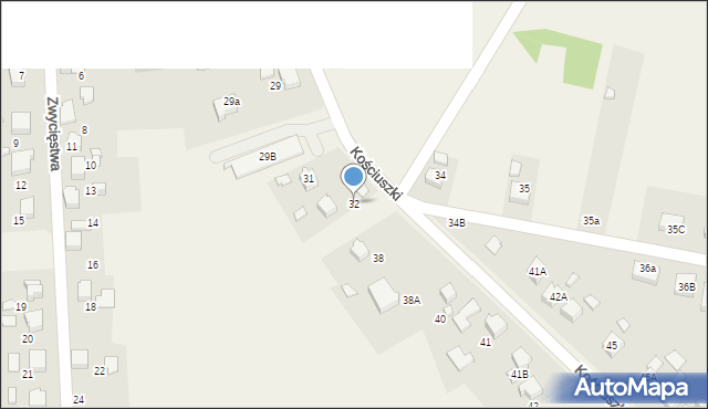 Turza Śląska, Kościuszki Tadeusza, gen., 32, mapa Turza Śląska
