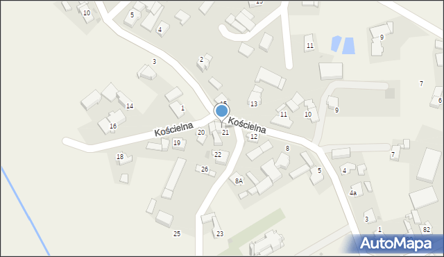 Turze, Kościelna, 21B, mapa Turze