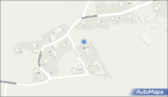 Turze, Kościuszki Tadeusza, gen., 16, mapa Turze