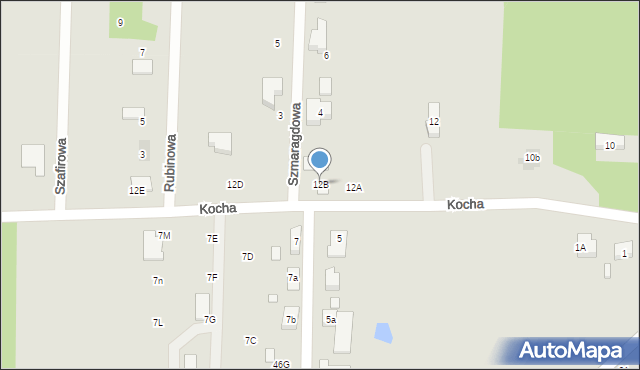 Tuszyn, Kocha Roberta, 12B, mapa Tuszyn