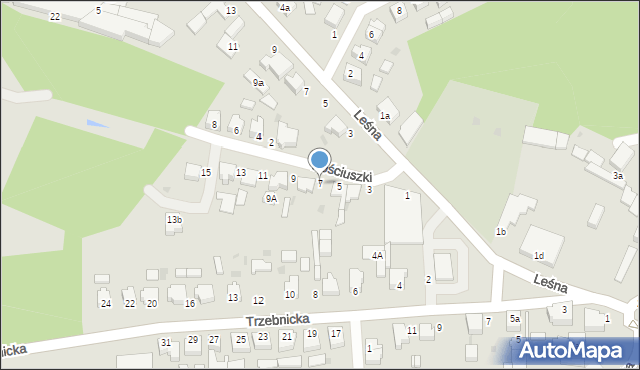 Twardogóra, Kościuszki Tadeusza, gen., 7, mapa Twardogóra