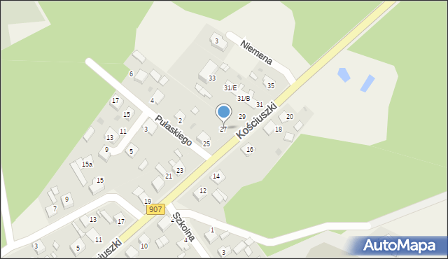 Tworóg, Kościuszki Tadeusza, gen., 27, mapa Tworóg