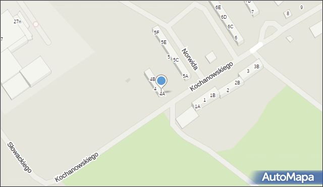 Tychowo, Kochanowskiego Jana, 4A, mapa Tychowo