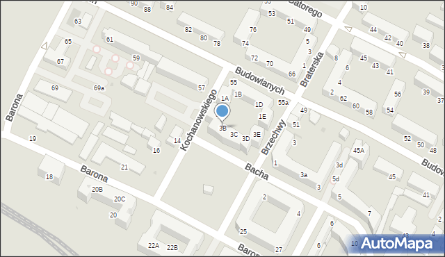 Tychy, Kochanowskiego Jana, 3B, mapa Tychów