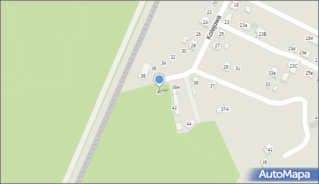 Tychy, Kolejowa, 40, mapa Tychów