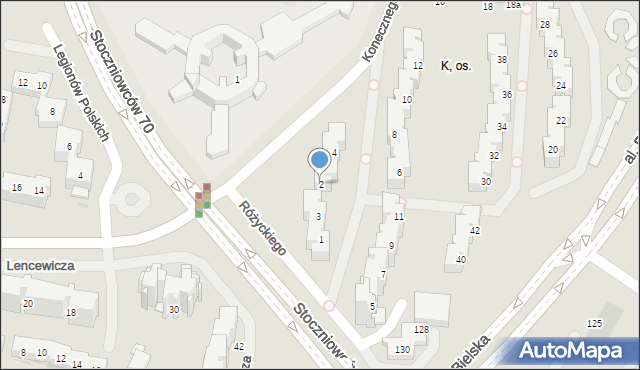 Tychy, Konecznego Feliksa, 2, mapa Tychów