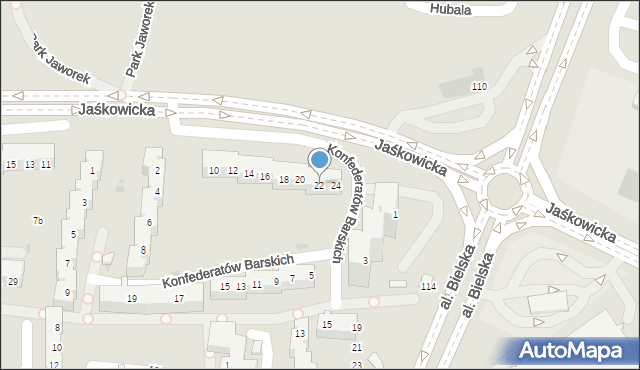 Tychy, Konfederatów Barskich, 22, mapa Tychów