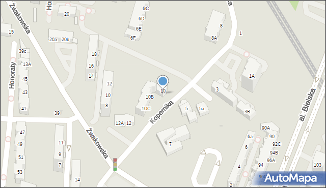 Tychy, Kopernika Mikołaja, 10A, mapa Tychów